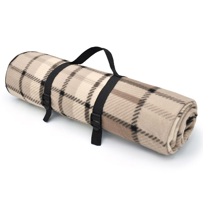 Brown Chequered Picnic Blanket