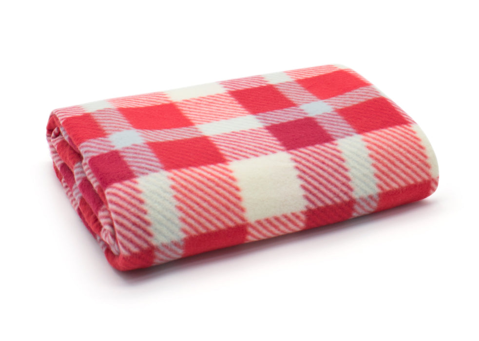 Check Polar Fleece Blanket Red