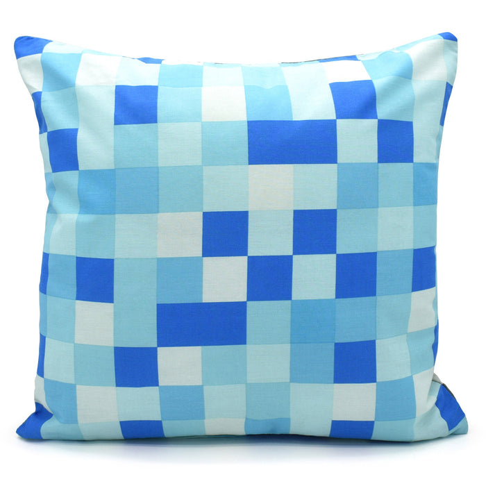 Blue Chequered Cushion Cover