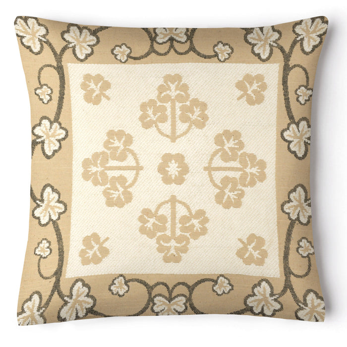 Chenille Floral Cream Cushion Cover