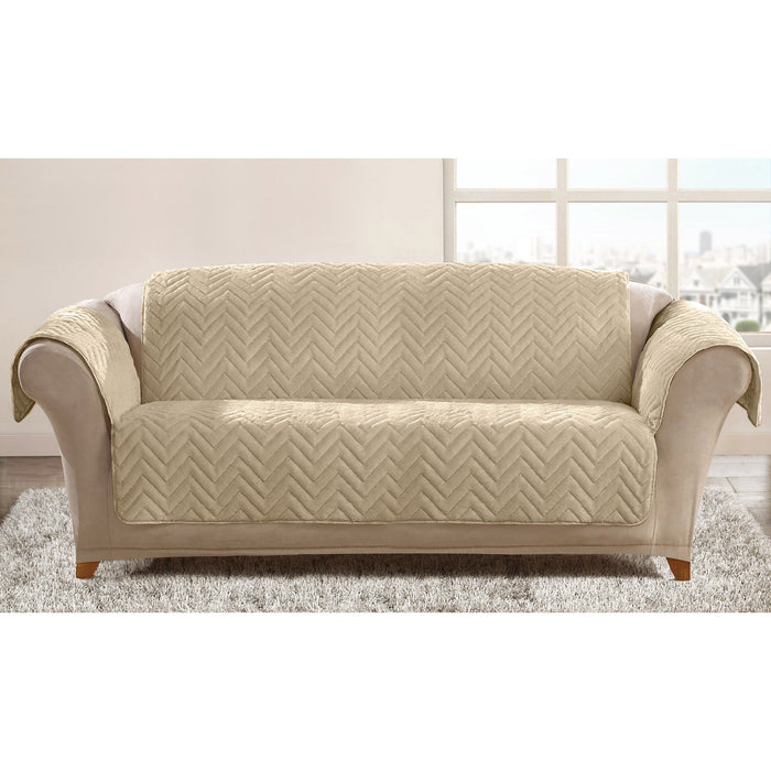 Velosso Chevron Beige Water Repellent Sofa Protector