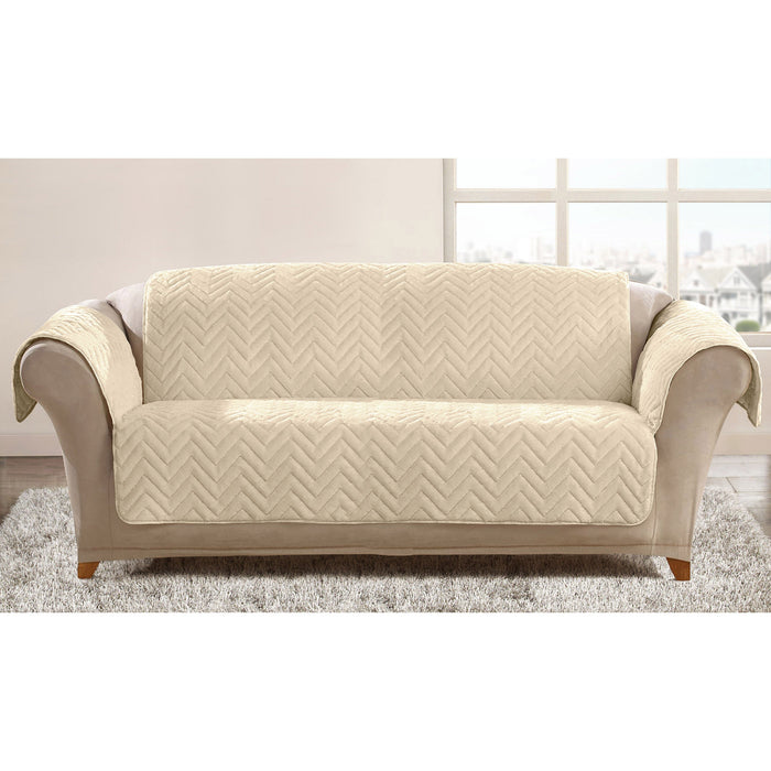 Velosso Chevron Cream Water Repellent Sofa Protector