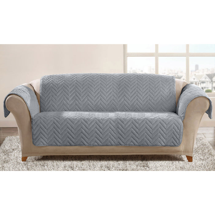 Velosso Chevron Grey Water Repellent Sofa Protector