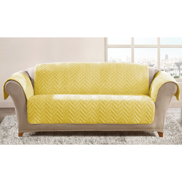 Velosso Chevron Ochre Water Repellent Sofa Protector