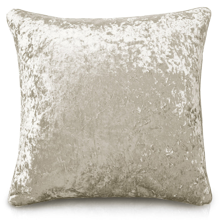 Plain Natural Crushed Velvet Cushion Cover