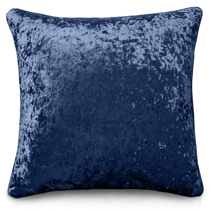 Plain Navy Crushed Velvet Cushion Cover