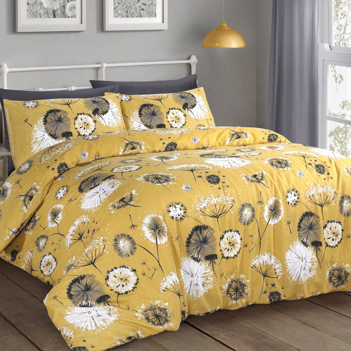 Dandelion Ochre Duvet Cover & Pillowcase Set