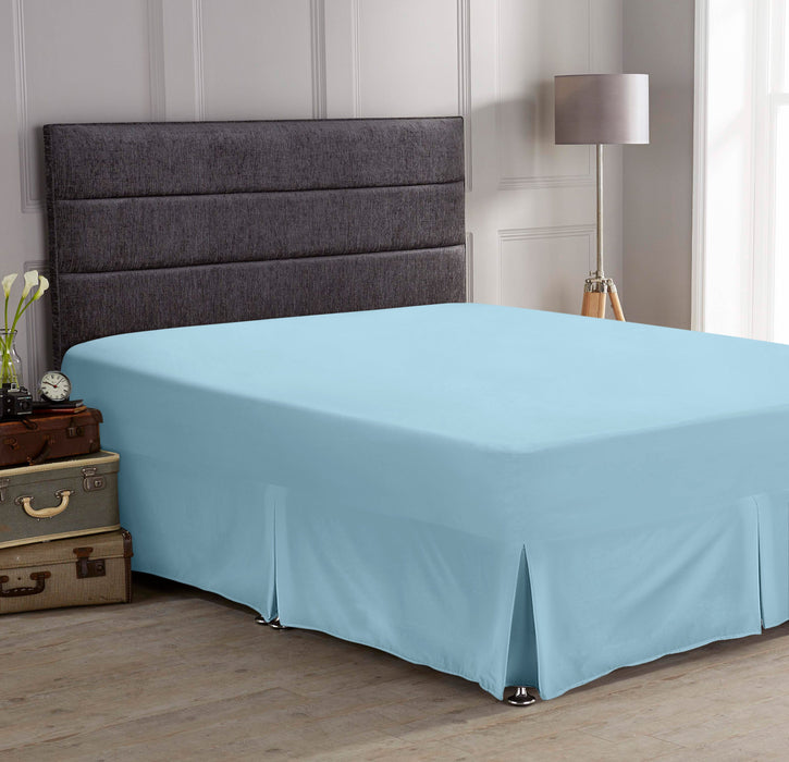 Percale Plain Dyed Valance Sheet Ice Blue