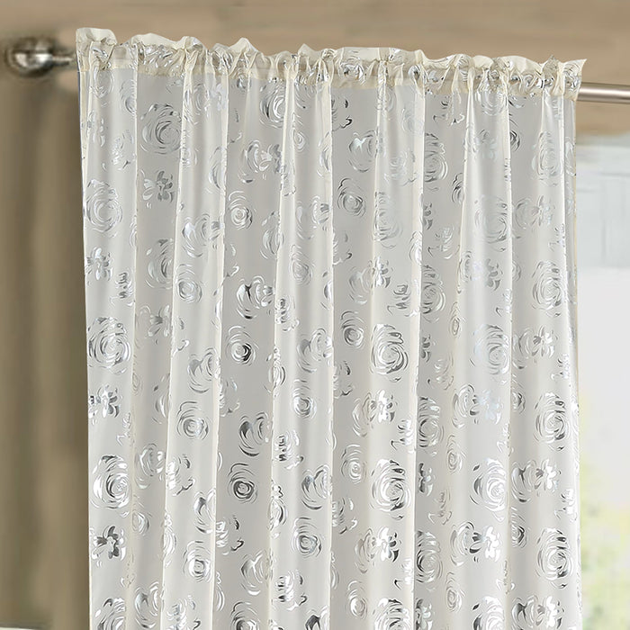 Geneva Cream Slot Top Voile Panel