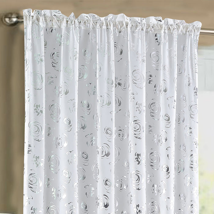 Geneva White Slot Top Voile Panel