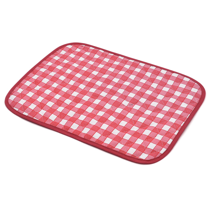 Luxury Gingham Check Cotton Placemat Red