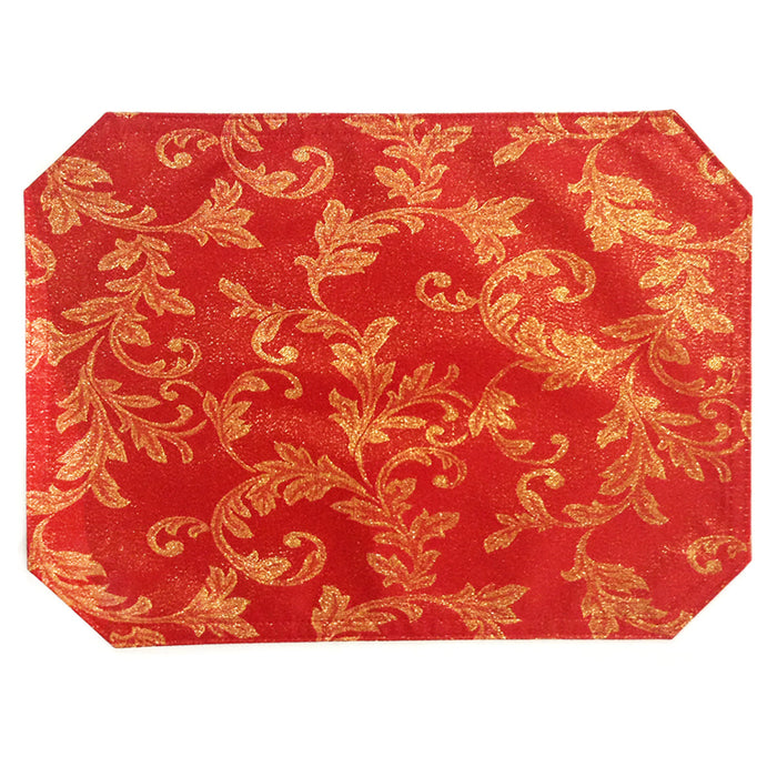 Heather Luxury Jacquard Red Placemat