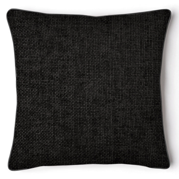 Iona Black Chenille Cushion Cover