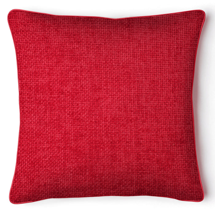 Iona Red Chenille Cushion Cover