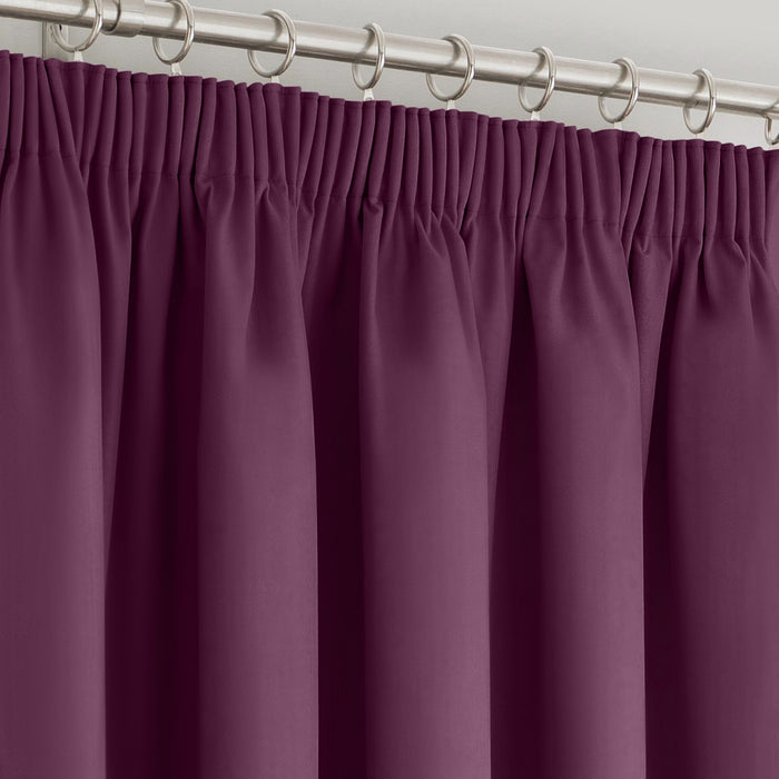 Manhattan Plum Pencil Pleat Blackout Curtains