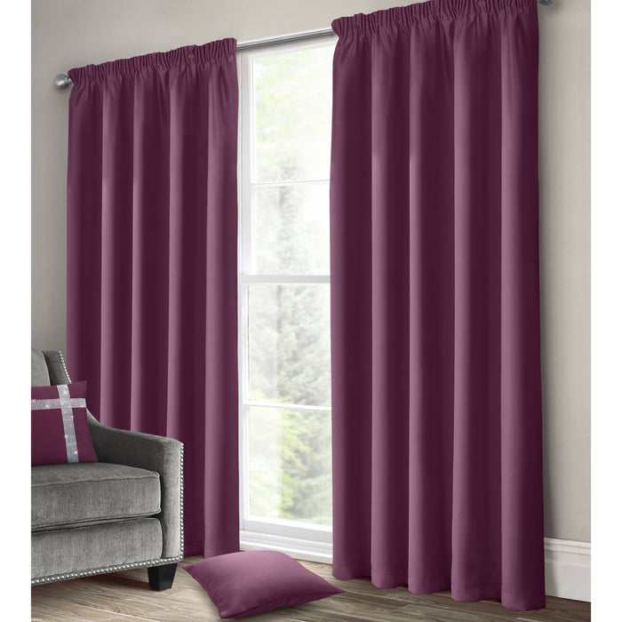 Manhattan Plum Pencil Pleat Blackout Curtains