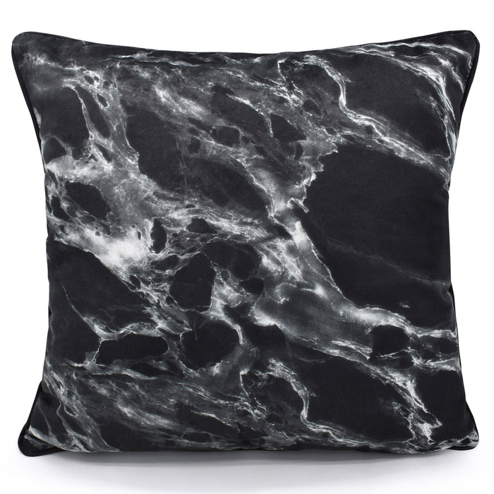 Marble Print Black Cushion Cover