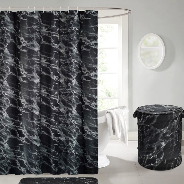 Luxury Marble Black Shower Curtains