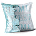 Home Sweet Home Mermaid Sequins Duck Egg & Silver Cushion Cover