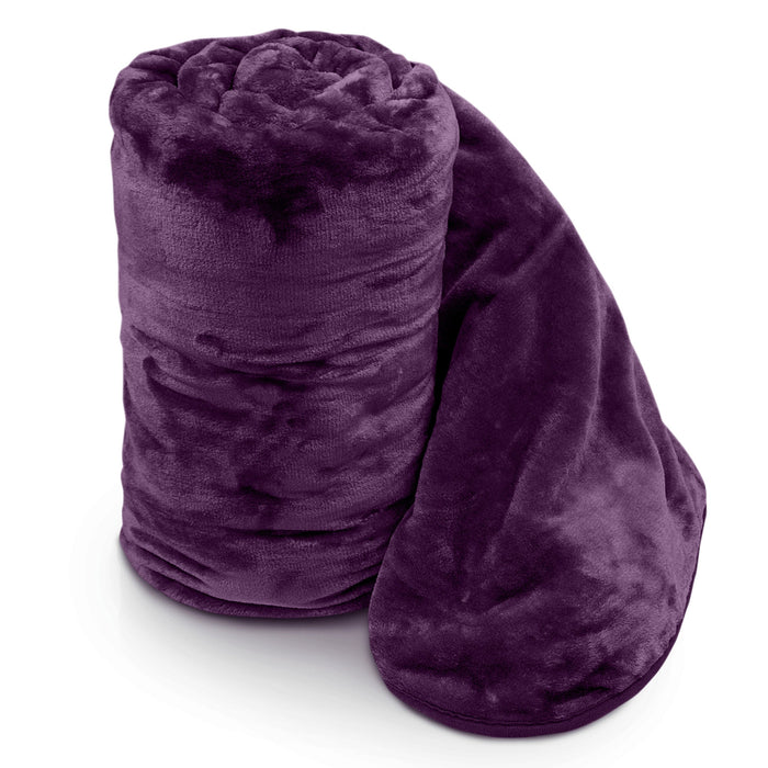 Faux Fur Mink Aubergine Blanket