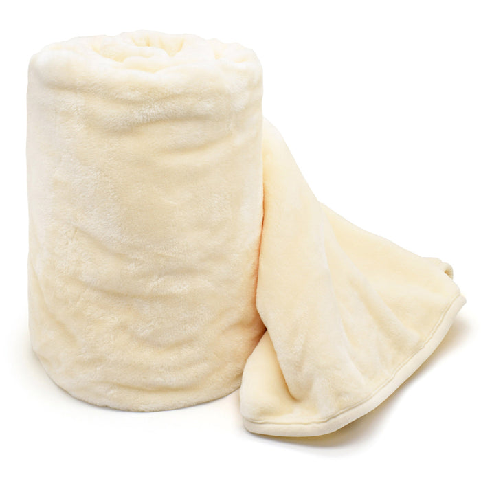 Faux Fur Mink Cream Blanket