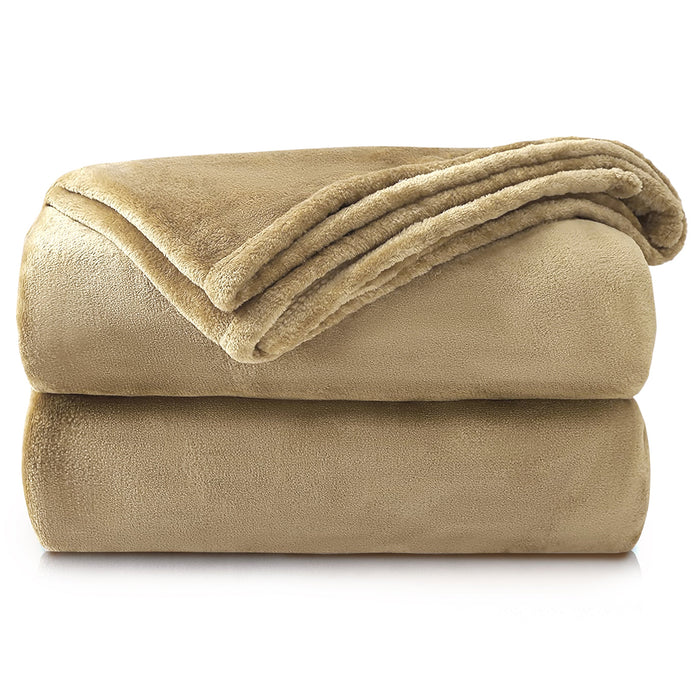 Plain Flannel Faux Mink Throw Blanket