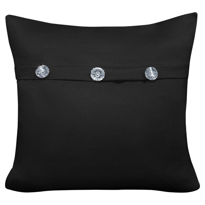 Diamante Button Black Cushion Cover