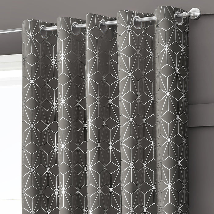 Moreno Ready Made Thermal Charcoal Grey Blackout Curtains