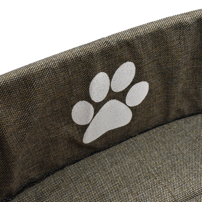 Luxury Natural Check Round Pet Bed Nest
