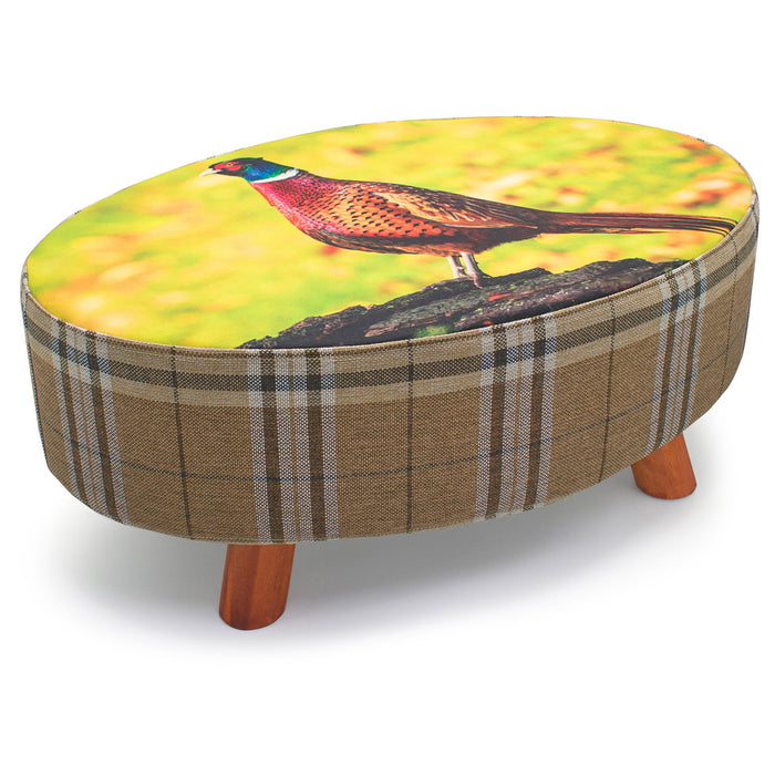 Luxury Pheasant Oval Footstool