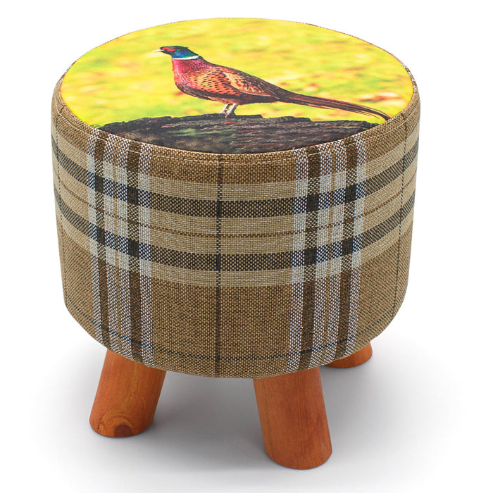 Luxury Pheasant Round Footstool