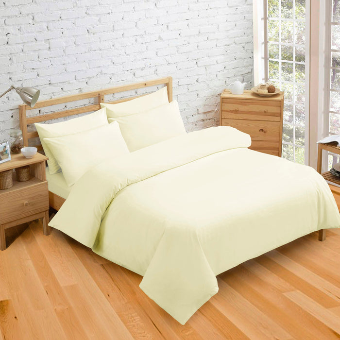 Plain Dyed Cream Duvet Cover & Pillowcase Set