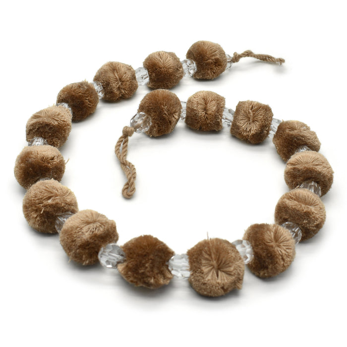 Luxury Pom Pom Crystal Latte Curtain Tieback