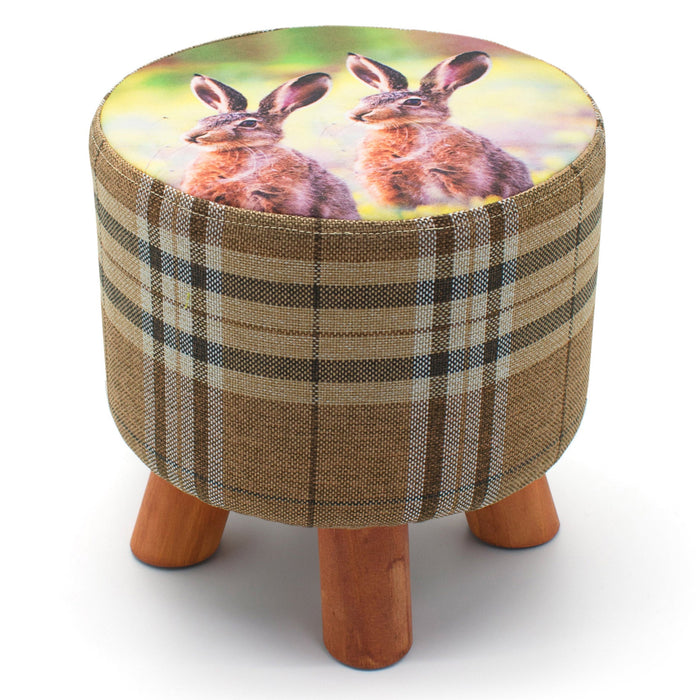 Luxury Rabbits Round Footstool