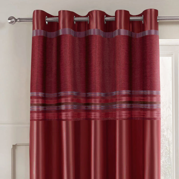 Renatta Wine Ready Made Eyelet Curtains