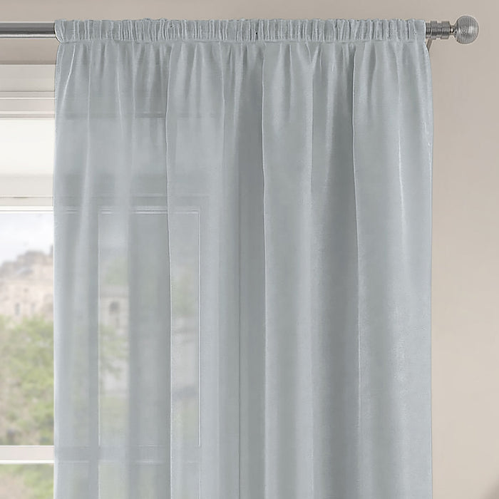 Riva Silver Slot Top Single Voile Panel