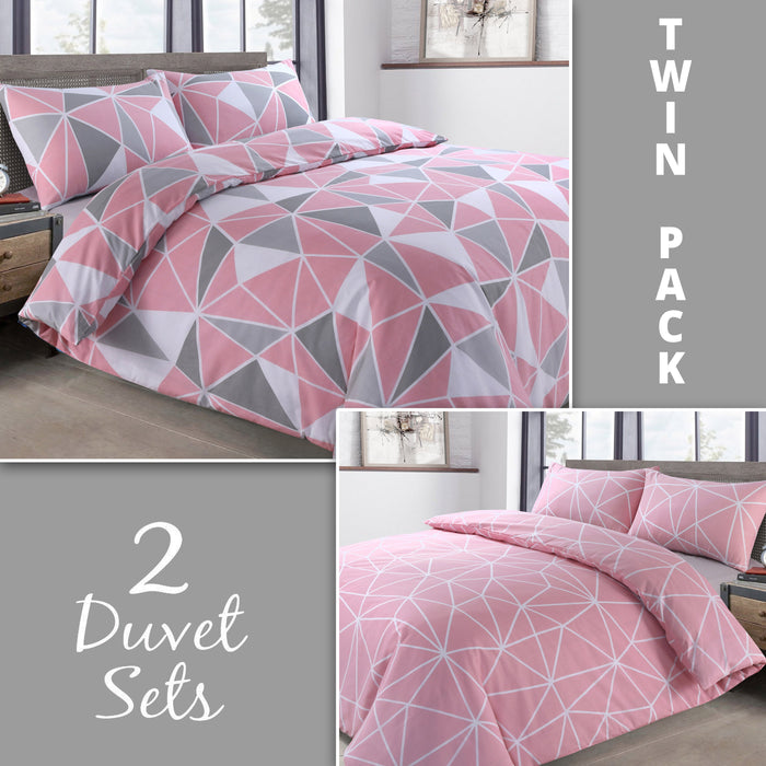 Saxton Pink Twin Pack Duvet Covers