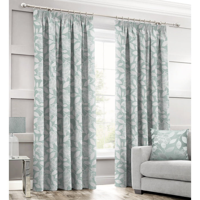 Serena Duck Egg Pencil Pleat Curtains