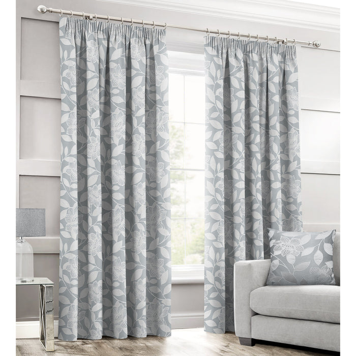 Serena Silver Pencil Pleat Curtains