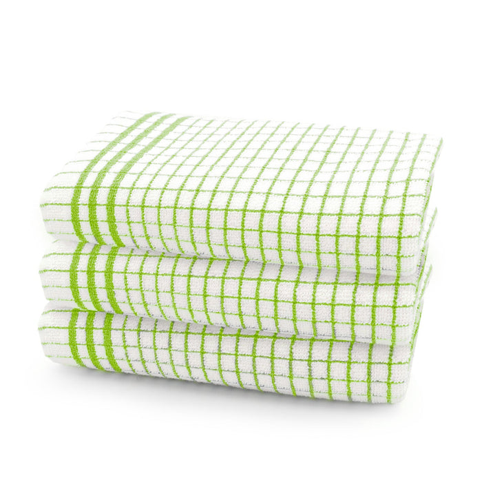 Shaws Large Woven Lime Checked Tea Towel