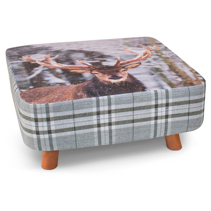 Luxury Stag Square Footstool