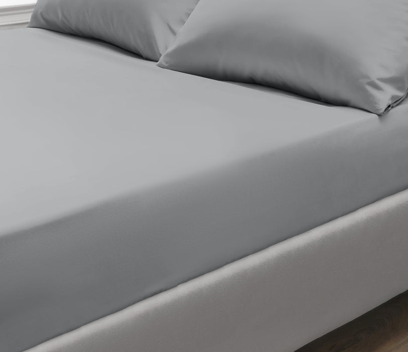 200 Thread Count Percale Fitted Sheet Grey