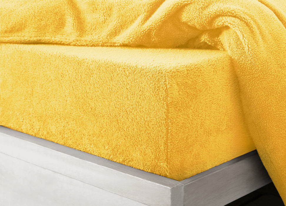 Ochre Teddy Fleece Fitted Sheet