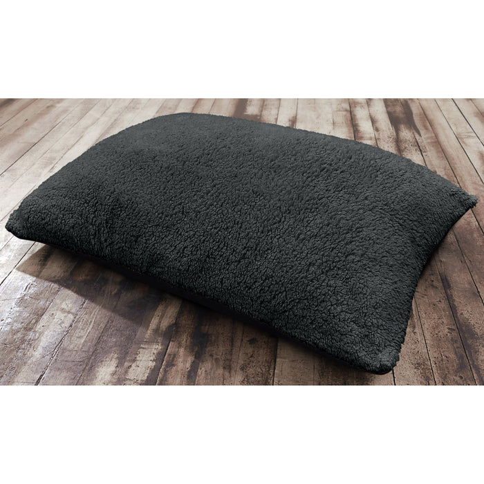 Teddy Fleece Charcoal Floor Cushion