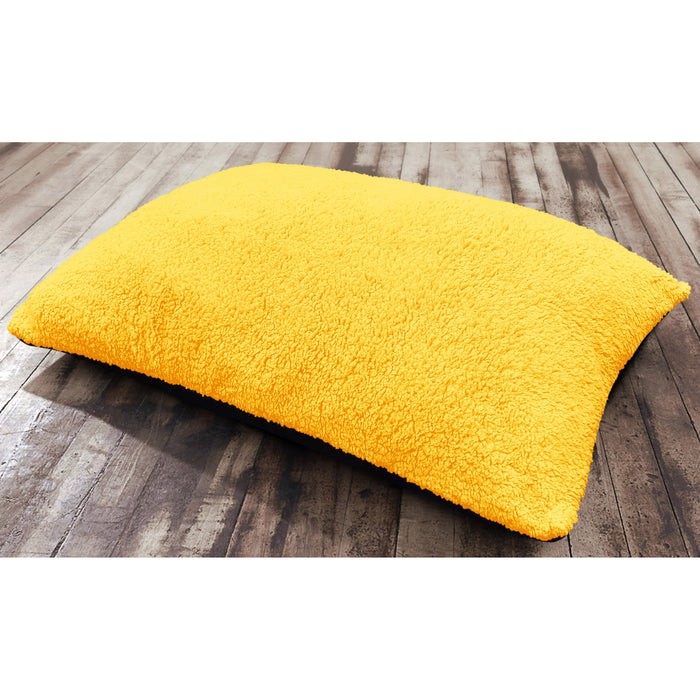 Teddy Fleece Ochre Floor Cushion