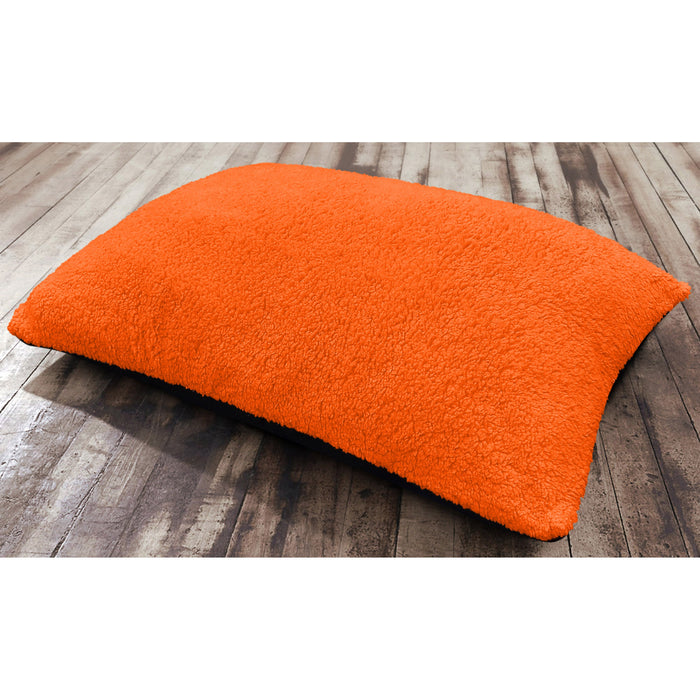 Teddy Fleece Orange Floor Cushion