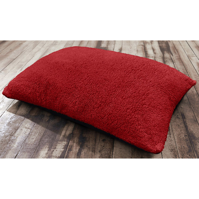 Teddy Fleece Red Floor Cushion