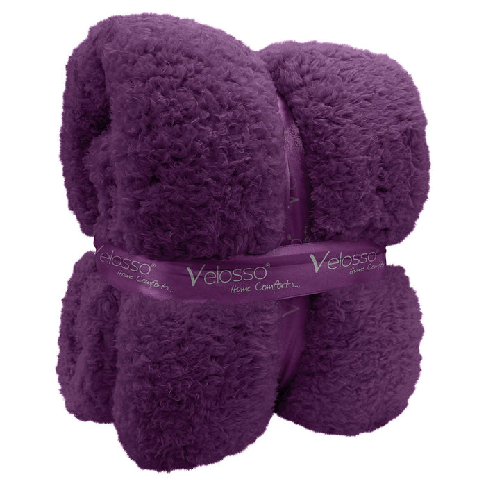 Teddy Purple Sherpa Blanket