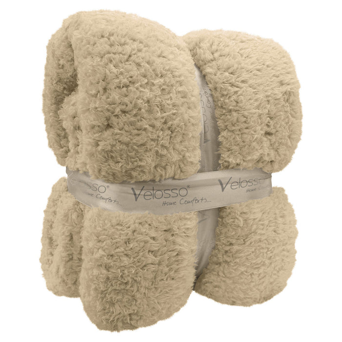 Teddy Taupe Brown Sherpa Blanket