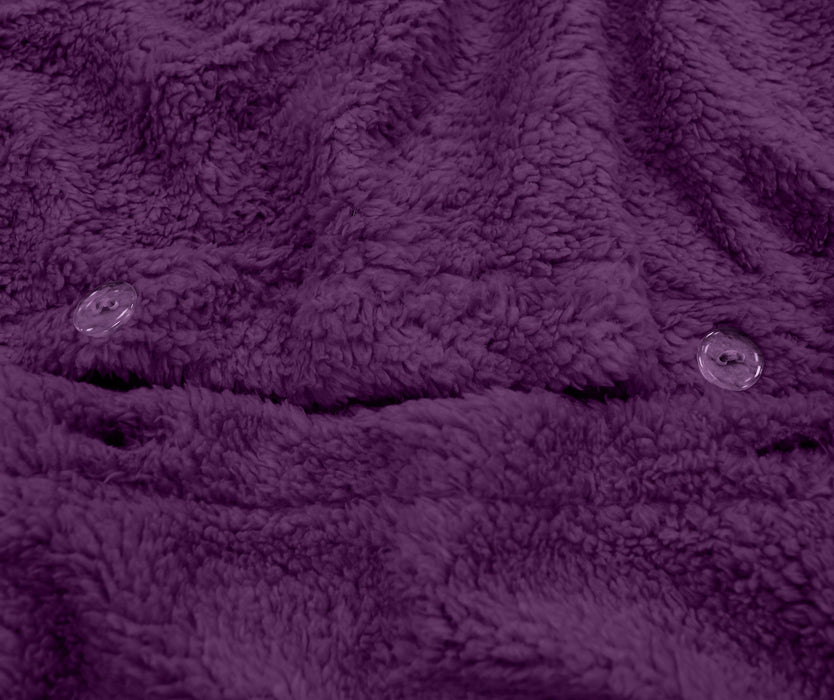 Teddy Fleece Purple Duvet Cover & Pillowcase Set